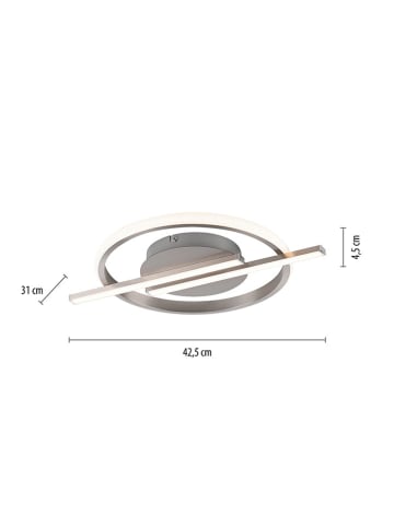 Just Light Lampa sufitowa LED w kolorze srebrnym - Ø 42,5 cm