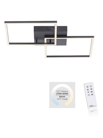 Just Light Lampa sufitowa LED "Iven" w kolorze czarnym - 53 x 53 cm