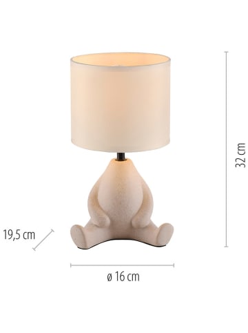 Just Light Lampa stołowa "Ted" w kolorze beżowym - wys. 32 x Ø 19,5 cm