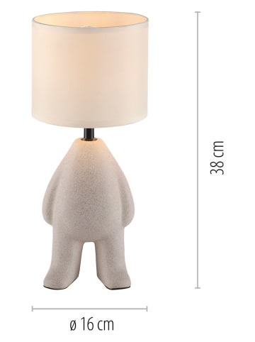 Just Light Lampa stołowa "Ted" w kolorze beżowym - wys. 38 x Ø 16 cm