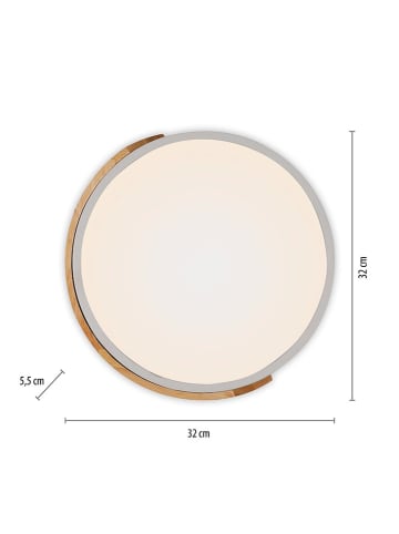 Just Light Lampa sufitowa LED w kolorze biało-jasnobrązowym - Ø 32 cm