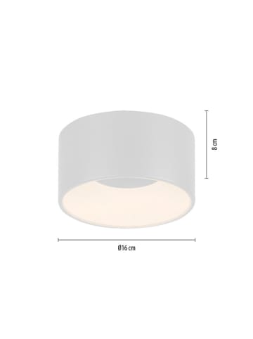 Just Light Ledplafonnière wit - (H)8 x Ø 16 cm