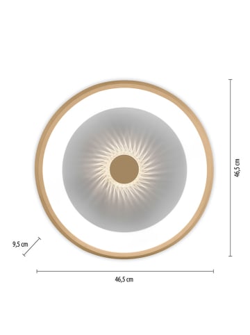 Just Light Lampa sufitowa LED w kolorze złotym - Ø 46,5 cm