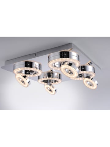 Just Light Lampa sufitowa LED "Tim" w kolorze srebrnym - 40 x 40 cm