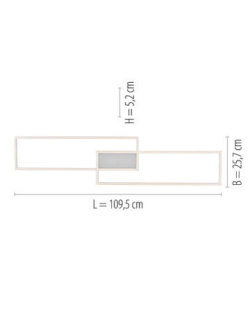Just Light Lampa sufitowa LED "Asmin" w kolorze srebrno-białym - 109,5 x 25,7 cm