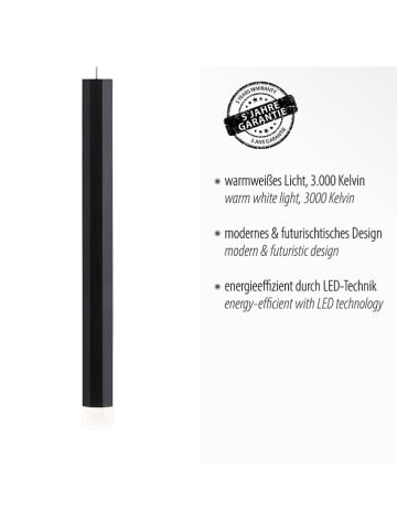 Just Light Lampa wisząca LED w kolorze czarnym - 120 x 15 cm