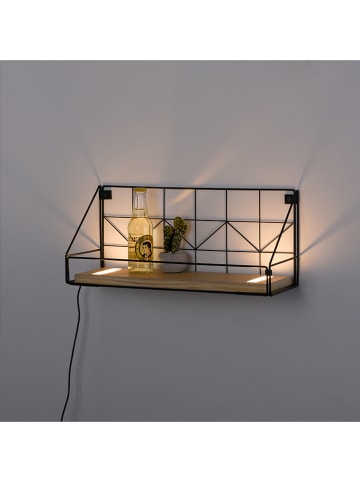 Just Light Lampa ścienna LED "Board" w kolorze czarno-jasnobrązowym - 45 x 20 x 15 cm