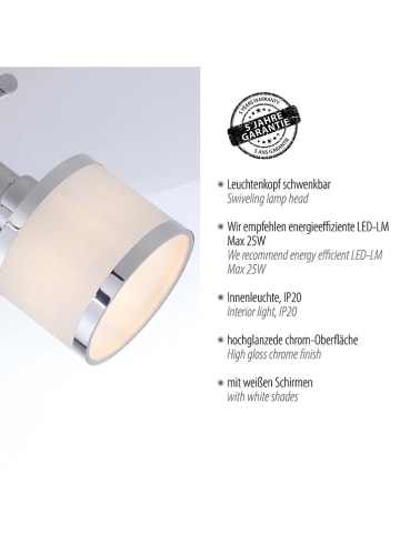 JUST LIGHT. Lampa sufitowa "Accor" w kolorze srebrnym - szer. 47 cm