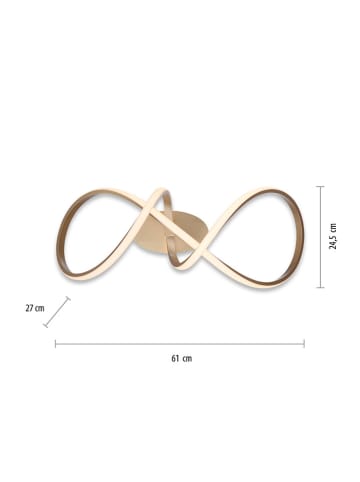 Just Light Ledplafonnière goudkleurig - (B)61 x (D)24,5 cm