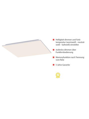 Just Light Lampa sufitowa LED w kolorze białym - 60 x 60 cm