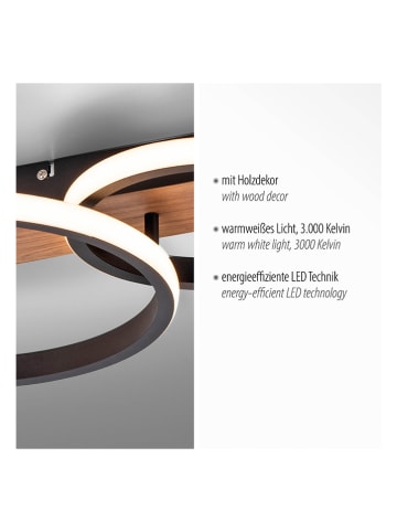 Just Light Lampa sufitowa LED "Trooper" w kolorze czarno-jasnobrązowym - 68 x 30 cm