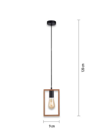 Just Light Hängeleuchte in Schwarz/ Hellbraun - (L)120 x (B)9 cm
