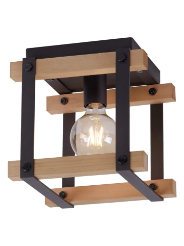 JUST LIGHT. Deckenleuchte "Edith" in Natur/ Schwarz - (B)25 x (T)25 cm