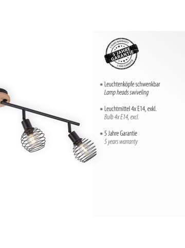 Just Light Lampa sufitowa w kolorze czarnym  - 92 x 67 x 24 cm