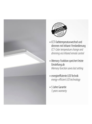 Just Light Lampa sufitowa LED "Flat" w kolorze srebrno-białym