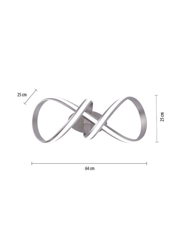 Just Light LED-Deckenleuchte in Silber - (B)64 x (H)25 cm