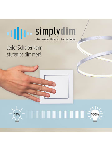 JUST LIGHT. Lampa wisząca LED "Curls" w kolorze czarnym - 99 x 135 x 21 cm