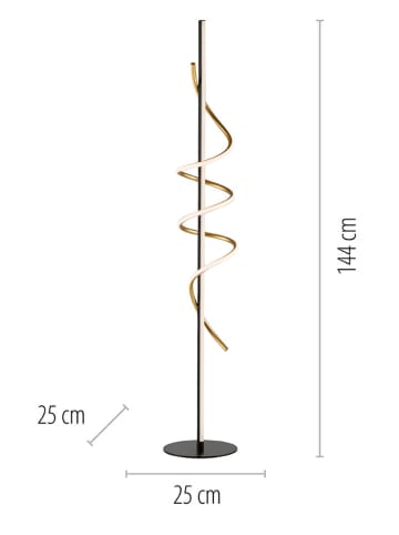 Just Light Staande ledlamp zwart/goudkleurig - (H)144 x Ø 25 cm