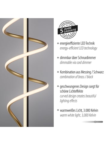 Just Light Lampa stojąca LED w kolorze złoto-czarnym - wys. 144 x Ø 25 cm