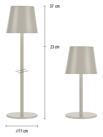 Just Light LED-Tischleuchte "Euria" in Grau - (H)37 x Ø 11 cm