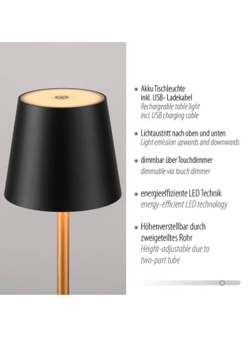 Just Light Lampa stołowa LED w kolorze czarnym - wys. 37 cm