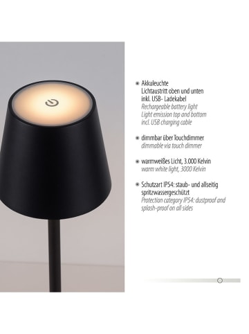 Just Light Lampa stojąca LED w kolorze czarnym - wys. 125 cm