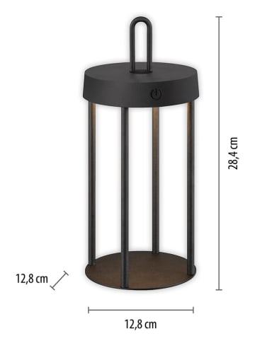 Just Light Lampa stołowa LED "Anselm" w kolorze czarnym - wys. 28,4 x Ø 12,8 cm