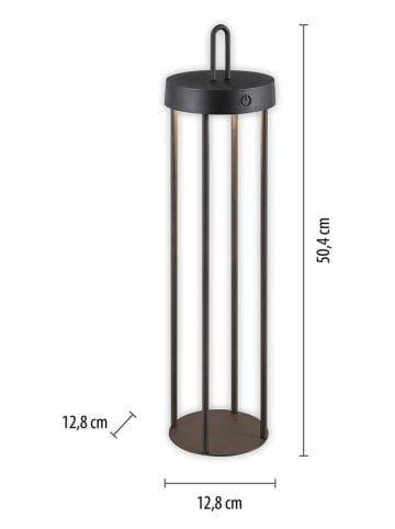 Just Light Lampa stołowa LED "Anselm" w kolorze czarnym - wys. 50,4 x Ø 12,8 cm