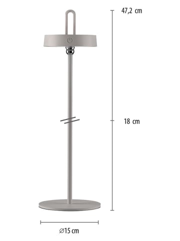 Just Light Lampa stołowa LED "Amag" w kolorze szarym - wys. 47,2 x Ø 15 cm