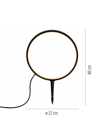 Just Light Lampa LED w kolorze czarnym na trzonku - wys. 48 x Ø 32 cm