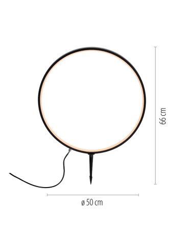 Just Light LED-Erdspießleuchte in Schwarz - (H)66 x  Ø 50 cm