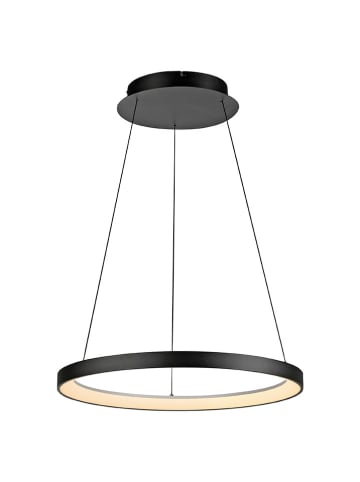 Just Light Lampa wisząca LED "Hoop" w kolorze czarnym - wys. 180 x Ø 57 cm