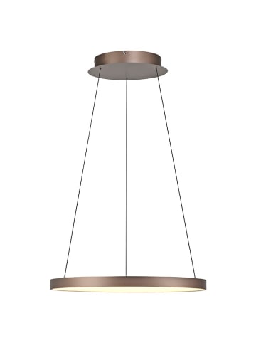 Just Light Lampa wisząca LED "Hoop" w kolorze brązowym - wys. 180 x Ø 57 cm