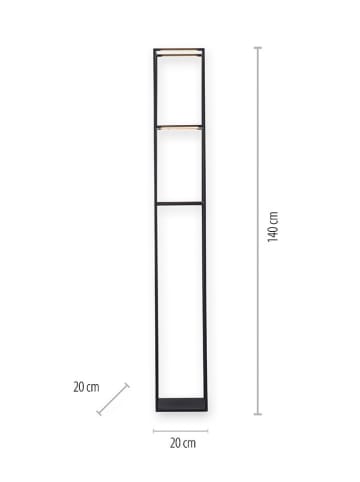JUST LIGHT. Lampa stojąca LED "Contura" w kolorze czarnym - wys. 140 x Ø 20 cm