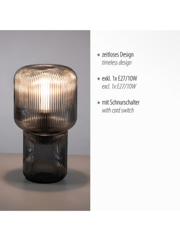 JUST LIGHT. Lampa stołowa "Mashi" w kolorze czarnym - wys. 27 x Ø 15 cm