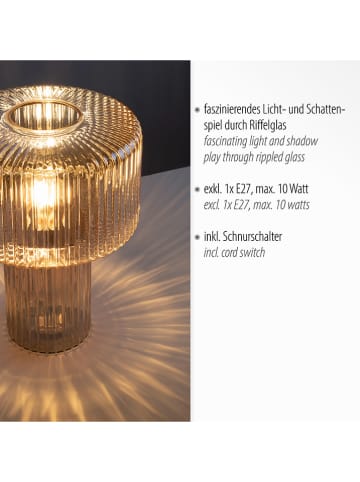 Paul Neuhaus Tischleuchte in Hellbraun - (H)35 x  Ø 25 cm