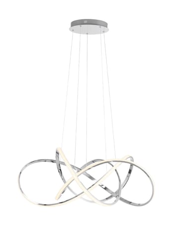 Just Light LED-Hängeleuchte "Kiribi" in Silber - (H)150 x Ø 80 cm