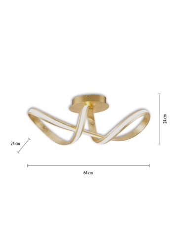 Just Light LED-Deckenleuchte "Melinda" in Gold - (B)64 x (H)25 x (T)25 cm
