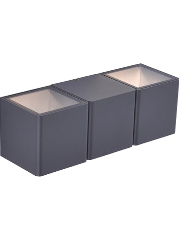 JUST LIGHT. LED-Außenleuchte "Marcel" in Anthrazit - (B)22,5 x (H)7,5 cm