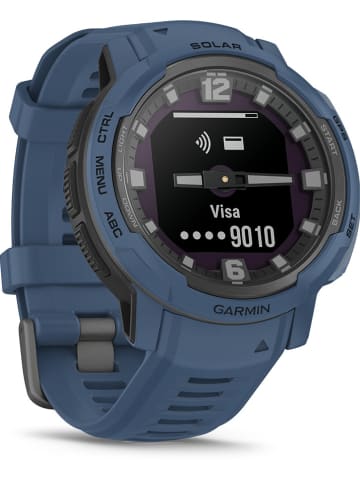 Garmin GPS-Smartwatch "Instinct® Crossover Solar" in Dunkelblau/ Anthrazit