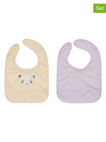 OYOY mini 2er-Set: Lätzchen "Lun Lun Panda" in Creme/ Lila