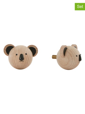 OYOY mini Haczyki (2 szt.) "Koala" w kolorze jasnobrązowym na ubrania