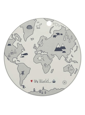 OYOY mini Podkładka stołowa "The World" w kolorze szarym - Ø 39 cm