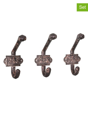 Anticline Haczyki (3 szt.) w kolorze brązowym na ubrania - 7 x 17 x 10 cm