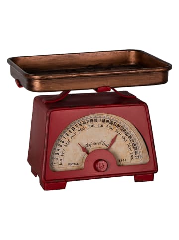 Anticline Kalenderwaage in Rot/ Hellbraun - (B)29,5 x (H)24 cm