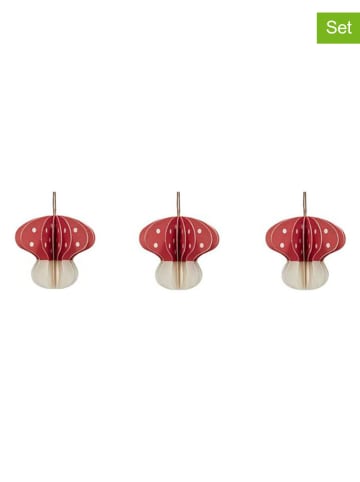 OYOY living design 3er-Set: Christbaumornamente in Rot/ Weiß