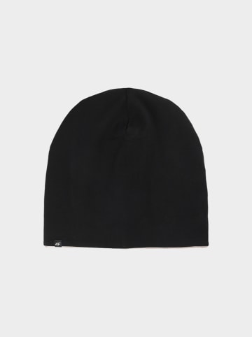 4F Wende-Beanie in Beige/ Schwarz
