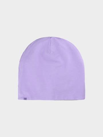 4F Wende-Beanie in Lila/ Schwarz