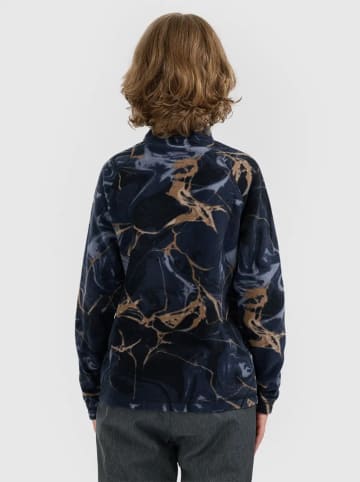 4F Fleecelongsleeve in Blau/ Beige