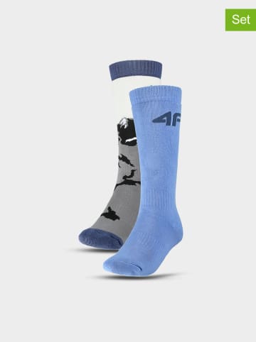 4F 2er-Set: Socken in Hellblau/ Grau
